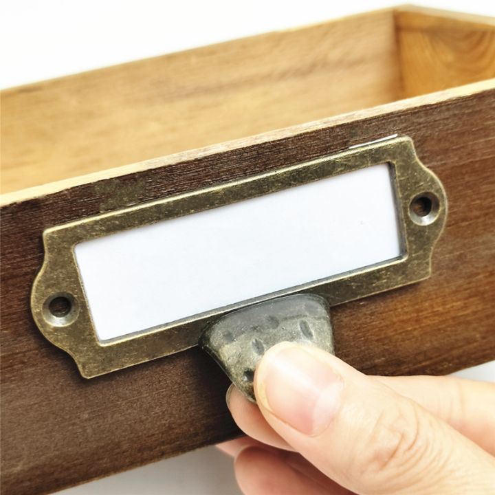 2x-antique-brass-vintage-metal-label-pull-frame-handle-file-name-card-holder-for-furniture-cabinet-drawer-box-case-bin-hardware
