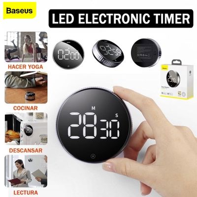 Baseus นาฬิกาจับเวลาแม่เหล็กดิจิทัล LED แบบนับถอยหลัง ครัว ทําอาหาร อาบน้ํา เรียน นาฬิกาจับเวลา นาฬิกาปลุก