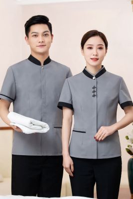 ☜❈ Cleaning staff work clothes autumn winter and summer long-sleeved guest room housekeeping property community cleaner aunt cleaning clothes short-sleeved