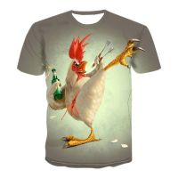 2023 Fashion 3D printing Golden Rooster Independent Lucky Rabbit Mens and Womens new T-shirt Round neck short sleeve casual