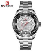 ⌚NAVIFORCE นาฬิกากันน้ำสำหรับชายสเตนเลสสตีลนาฬิกาข้อมือสำหรับผู้ชายระบบควอตซ์มีแบรนด์หรูสำหรับผู้ชายนาฬิกาข้อมือผู้ชาย