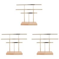 3X Hanging Jewelry Display Rack Tree Organizer Metal Rack Gold