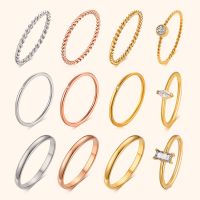 Twisted Rope for Women Metal Wedding Rings Band New Jewelry