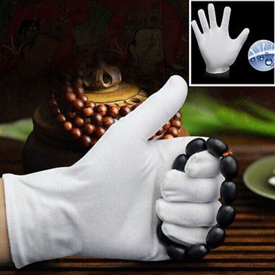 1 Pair Cotton Work Gloves Men Women Etiquette Waiter Driver Jewelry Gloves Inspection Working Full Finger Gloves Hands Protector