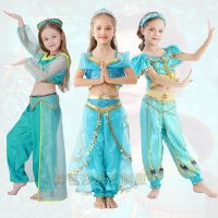 ?? Performance clothing~ Disney Jasmine princess costume childrens Arab national costume belly dance performance costume Aladdin drama costume