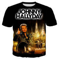 2023มาใหม่สไตล์ฮิปฮอปจอห์นนี่ Hallyday 3D พิมพ์เสื้อยืดผู้ชายผู้หญิงฤดูร้อนแฟชั่นลำลองเสื้อยืดขนาดใหญ่ท็อปส์ประเดิม