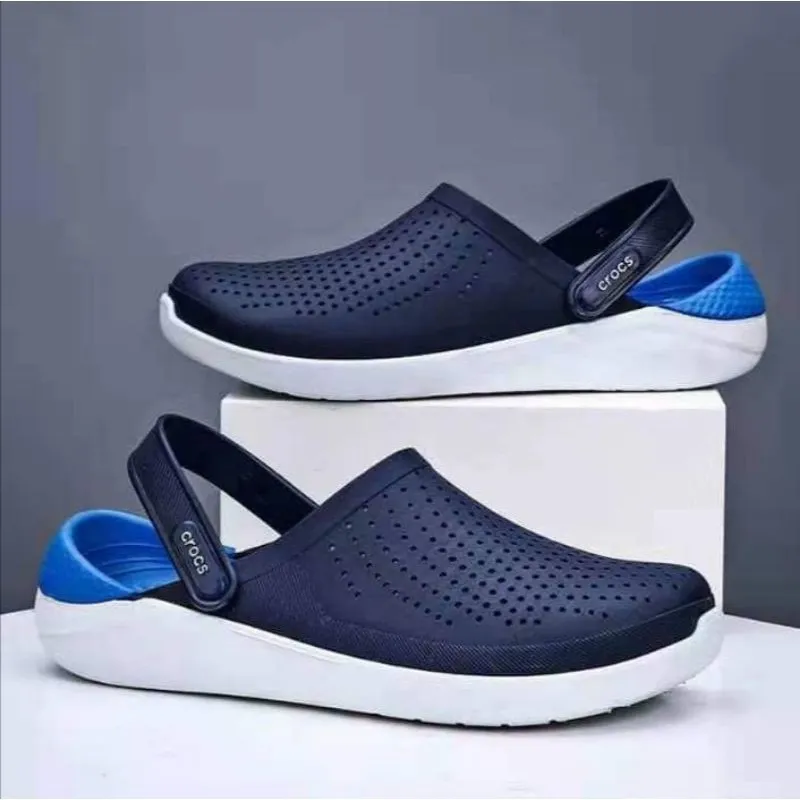 crocs gray and blue