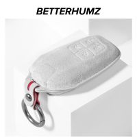 BETTERHUMZ Car Remote Key Alcantara Case Cover For Ferrari F430 488 458 F12 Roma 812 F8 Auto Case Keychain Keyring Accessories