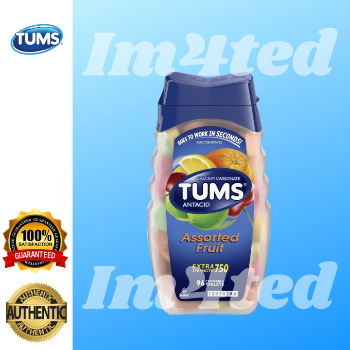 TUMS ANTACID EXTRA STRENGTH 750 mg 96 count ASSORTED FRUITS FOR HEARTBURN Lazada PH