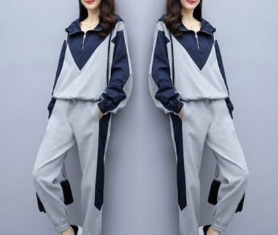 Women 3XL Sports Suit Female T Shirt Top And Plaid Pant Two Piece Sportwear Tracksuit Matching Set Summer