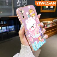 YIWESAN เคสสำหรับ Tecno Spark Go 2020 Spark Go 2021 Spark 6 Go เคสดีไซน์ใหม่ลายการ์ตูนไอศกรีมกระต่ายสุดหรูแบบบางเคสโทรศัพท์กันกระแทกเคสป้องกันเลนส์กล้องคลุมทั้งหมดนิ่ม