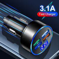 4USB ประเภท-C 3.1A ชาร์จไฟในรถจอแสดงผลดิจิตอลมัลติฟังก์ชั่น,กล้องโทรศัพท์มือถืออเนกประสงค์ภายในรถยนต์อุปกรณ์ชาร์จผลิตภัณฑ์ดิจิทัล