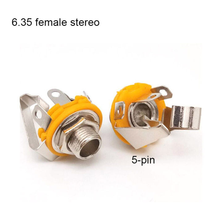 qkkqla-pj-series-headphone-pcb-mount-female-jack-socket-6-35mm-6-5-1-4-3-5mm-audio-video-connector-pj-612a-pj-324-earphone-adapter