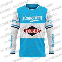 เสื้อเมลล็อท Camisa Magicreme เสื้อเชิ๊ตเบลเยียมแบบย้อนยุคสีฟ้าเสื้อลำลองเสื้อที่มีหมวกฤดูหนาวเสื้อเชิ๊ตเสื้อเสื้อผ้าแขนยาว