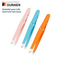 ✠ↂ  2022 New Eyebrow Tweezer Colorful Hair Beauty Fine Hairs Puller Stainless Steel Slanted Eye Brow Clips Removal Makeup Tools