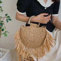 Women Summer Beach Handmade Straw Woven Shoulder Bage Fashion Design Rattan Crossbody Bags Bohemian Casual Shopper Tote Purse