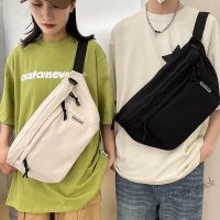 【Ready Stock】 ❣○ C23 2 Colors Ulzzang Korean Nylon Big Capacity Ins Japanese Simple Men Pouch Bag Belt Bag Chest Pack for Men