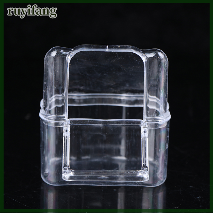 ruyifang-ถ้วยน้ำพลาสติกใสสำหรับใส่อาหารรูปนกแก้วกล่องให้น้ำสะอาดแบบซิลิโคน
