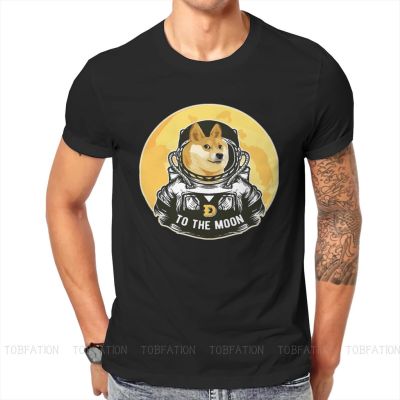 [COD]เสื้อยืดลําลอง ผ้าฝ้าย แขนสั้น พิมพ์ลาย The Moon Doge in Space Hipster แฟชั่นสําหรับผู้ชายS-5XL  MWWE