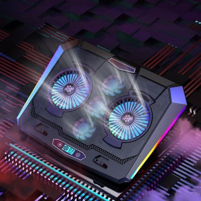 D10 17inch Gaming Laptop Cooler 2 Fan Led Screen USB Port Laptop Cooling Pad RGB Cool Light Notebook Stand For Laptop