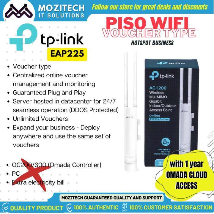 Piso Wifi Hotspot Business with Free 1 year Cloud Access - EAP 225 Dual ...