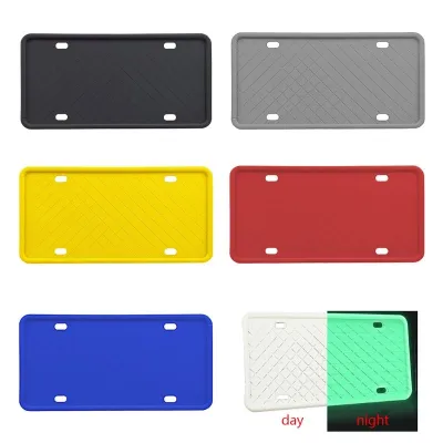 Silicone License Plate Frames with Drainage Holes Rust Proof Weather Proof and Rattle Proof License Plate Holder for Car