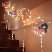 1Set Led Balloon With Column Stand Luminous Transparent Bobo Balloons Stand LED String Lights Wedding Birthday Party Decoration Balloons