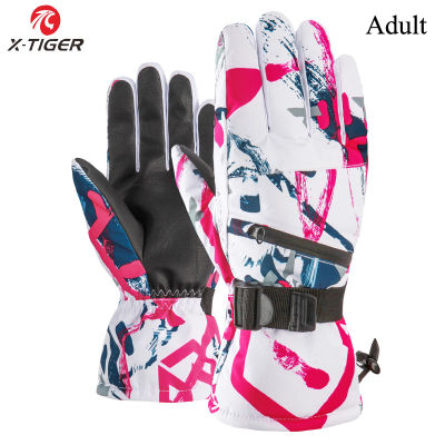 X-TIGER Winter Ski Gloves Waterproof Warm Motorcycle Cycling Gloves Snowboard Snow Gloves Windproof Fleece Touch Screen Gloves