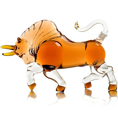 Hellodream The Wine decanter Charging Bull Liquor Decanter Made For Bourbon Whiskey Scotch, Rum or Tequila 1000ml