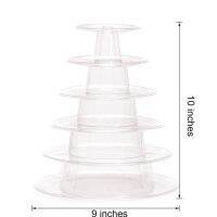 1x6 Tiers Round Clear Macaron Macaroons Tower Pyramid Stand Rack Weddings New Cables Converters