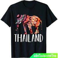 เสื้อยืดคอกลมเสื้อยืดผู้ชาย ช้างไทย มีคุณธรรมสูง เป็นมงคล ให้เกียรติ ศักดิ์สิทธิ์ Thailand Elephant Souvenir Shirt คอกลม