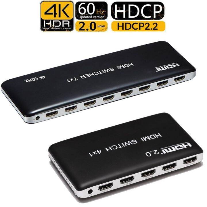 4k-60hz-3x1-4x1-7x1สวิตช์-hdmi-ตัวสลับ-hdmi-2-0ตัวแปลงวิดีโอเครื่องเสียงสำหรับ-ps3-ps4-xbox-dvd-จอภาพ-hdtv-พีซีไปยังทีวีหรือโปรเจคเตอร์