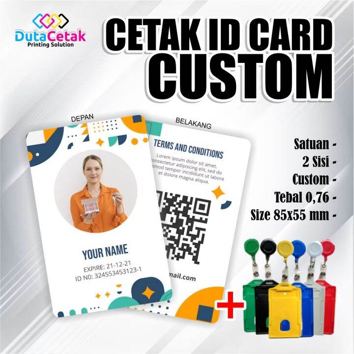 Cetak ID Card Satuan Custom / Member Card / Kartu Pengenal Bahan PVC ...