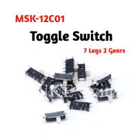 10pcs MSK12C01 MSK-12C01 micro slide switch power supply switch small pull switch 7 p 7 needle miniature toggle switch Electrical Circuitry  Parts