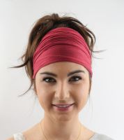 【YF】 New Ladies cotton Elastic Hairband Head Band Sport Yoga Headband Wrap Neck Scarf Cap 2 in 1 Bandana Hair accessories