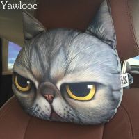 Yawlooc New Cool Lovely 3D Printed Animals Face Car Headrest Pillowcase Neck Auto Safety Headrest Supplies Without Filling Seat Cushions