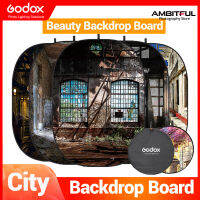 Godox Background Board Beauty Backdrop Board 1.5mx2m Collapsible Soft Portable Foldable Panel For Wedding Photos Professional Portrait Fashion Beauty Photography【City Style】