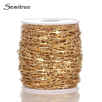 Semitree 1 Meter Stainless Steel Cross Chains for DIY Jewelry Making Necklace Component Crafts Accessories Handmade Bulk DIY accessories and others