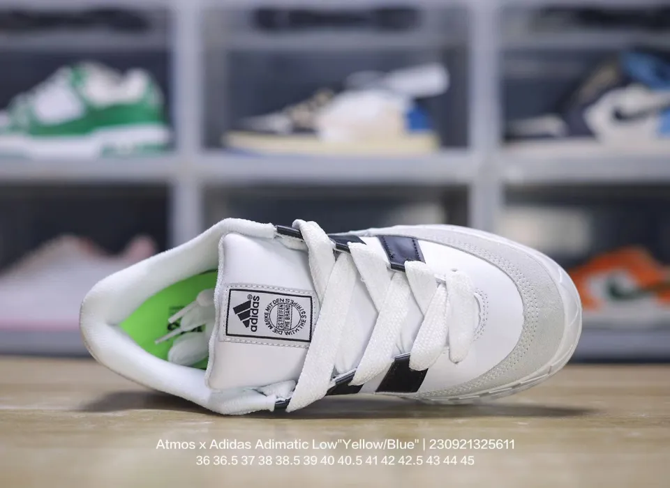 Adidas X atmos ADIMATIC Core Black White on feet 