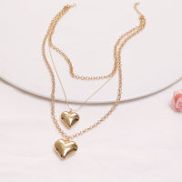 Summer New Style Heart Necklaces Jewelry Girl Gold Color Bohemia Alloy Neck choker Necklace Multilayer Chain For Women