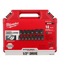 Milwaukee 49-66-7013 14PC SHOCKWAVE Impact Duty™ 1/2" Drive Metric Standard 6 Point Socket Set