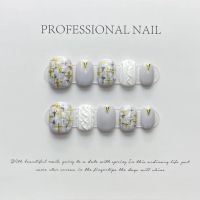 [HANDMADE]Artificial Nail Phototpy Nails Small Fresh Nail Art Patches Sweet Embossed Five al Flower Nail Art