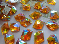 ZBROH Golden AB colour crystal sew on rhinestones 21*16mm cosmic shape flatback accessory gemstone strass 100pcs