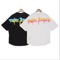 xxReady Stockxx High Street Paxlm Anxgels New Loose Graffiti Logo Print Casual Short Sleeve T-Shirt