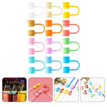 12 Pcs Silicone Straw Caps Covers Straw Tips Cover Reusable Straw Topper  Drinking Straw Cover Lids