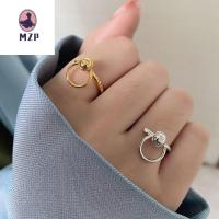 MZP เรียบง่าย แฟชั่น แหวนหาง ของขวัญเครื่องประดับ สาวๆ แหวนนิ้วชี้ แหวนผู้หญิง แหวนเปิดปรับได้ แหวนจี้กลม สไตล์เกาหลี
