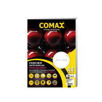 กระดาษ สติ๊กเกอร์ Comax A4 INKJET 20 แผ่น มันวาว/กันน้ำ/ติดฉลาก/การ์ดพิเศษ