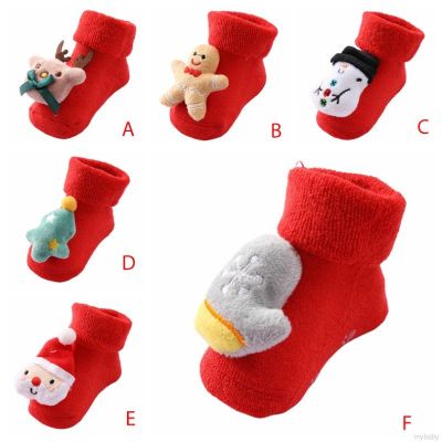 Baby Cotton Sock Infant Girls Boys Christmas Socks Toddler Anti-slip Middle Tube Floor Socks Newborn Soft Warm Sock