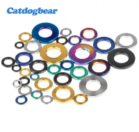 Catdogbear mesin cuci Titanium Spacer datar M4 M5 M6 M7 M8 M10 untuk bersepeda sepeda sepeda motor mobil