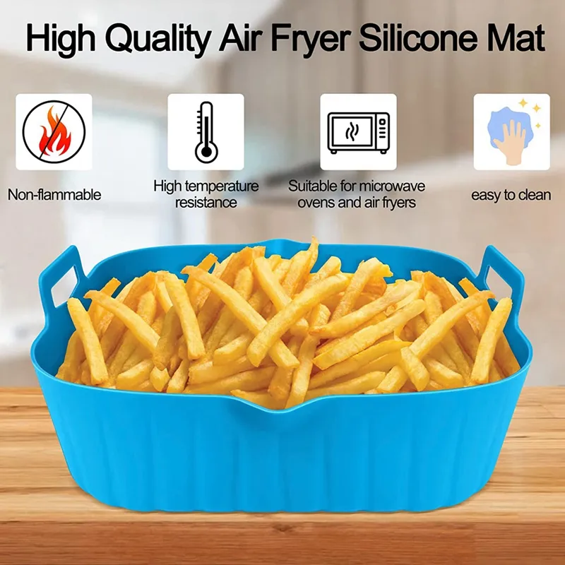 Dropship 2 Pcs Food Grade Silicone Easy Cleaning Air Fryer Liners Reusable Air  Fryer Silicone Pot Food Safe Air Fryer Oven Accessories Replacement For  Flammable Parchment Liner Air Fryer Basket to Sell